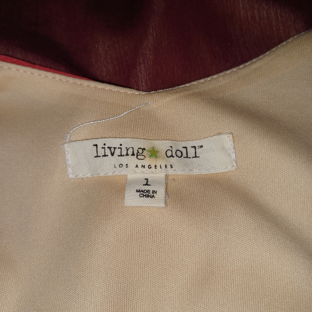 Living Doll Dress Women Size 1 Red and Burgundy Dress - Picture 2 of 14